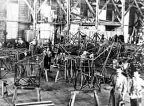 Building fusulages in the Fokker factory in Veere, 1921