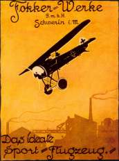 Fokker advertising at the end of the war in the magazine Motor (september 1919). This "ideaal" sportsaircraft was actually a Fokker D.8 fighter. In the advertising it even still had it's German signing!