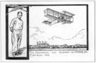 Postcard remembering Clement van Maasdijk, who was the first aviationcasualty in the Netherlands