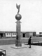 KLM memorial statue remembering the first weekly service to the Dutch East Indies